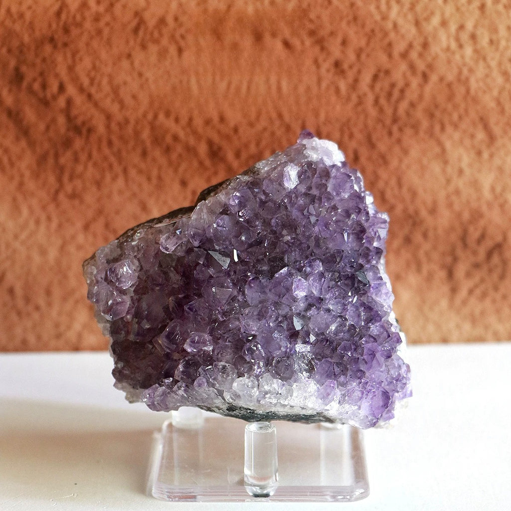Natural Uruguay amethyst crystal cluster raw purple geode specimen for home decor and gifts