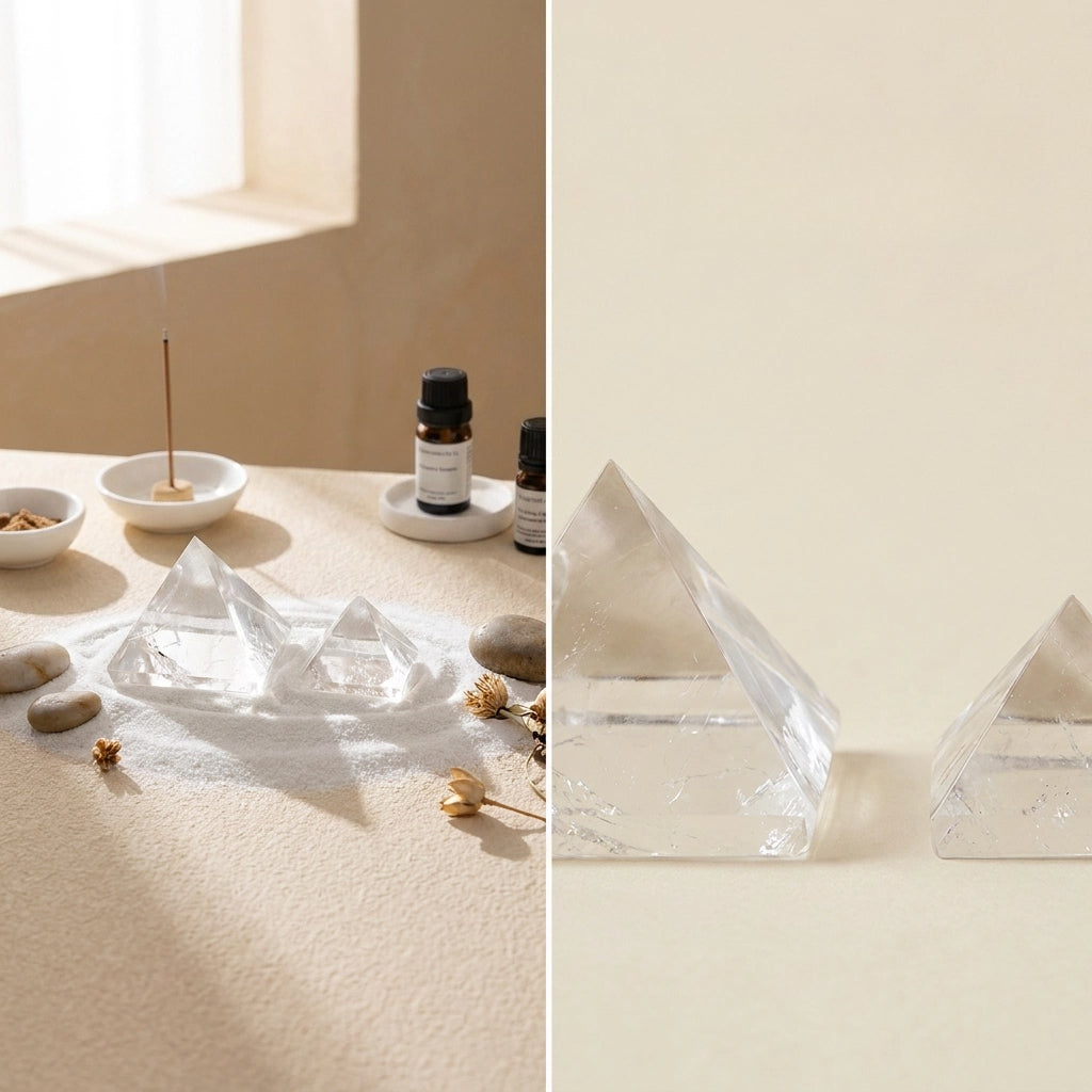 Clear quartz crystal pyramid available in multiple 2.5 to 8cm sizes for collectors