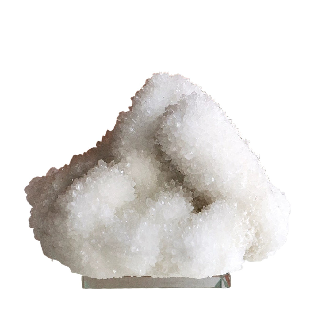 Raw white clear quartz cluster large mineral specimen for office decor meditation and crystal gifts