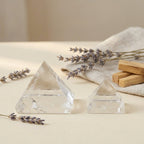 Clear quartz pyramid white crystal point for energy amplification and crystal grids