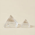 Natural clear quartz crystal pyramid polished energy decor for home office and meditation