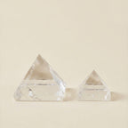 Natural clear quartz crystal pyramid polished energy decor for home office and meditation