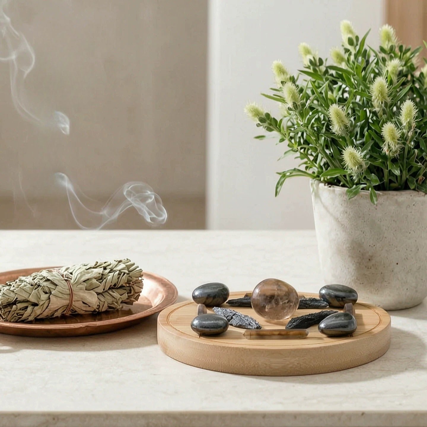 Compact Earth energy crystal set for protection clearing and meditation practice