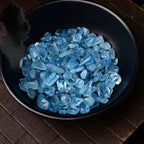 Blue aquamarine tumbled stone gravel for aquarium style landscaping and crystal bowls