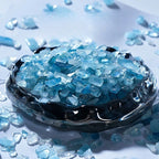 Blue aquamarine gemstone chips natural stone gravel for aquarium style decor and crafts