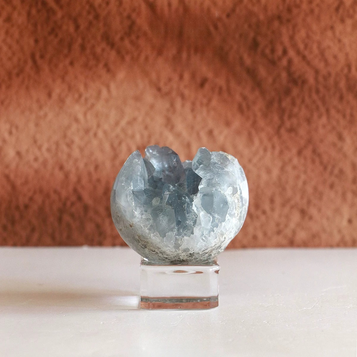 Natural blue celestite crystal cluster mineral specimen unique couple gift office decor
