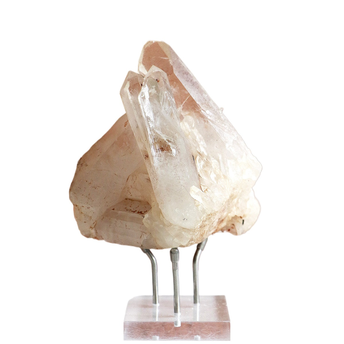 Raw clear quartz crystal cluster sparkling white quartz geode for office decor meditation and gifts