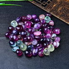 Polished rainbow fluorite stones green purple crystal chips in 100g pack