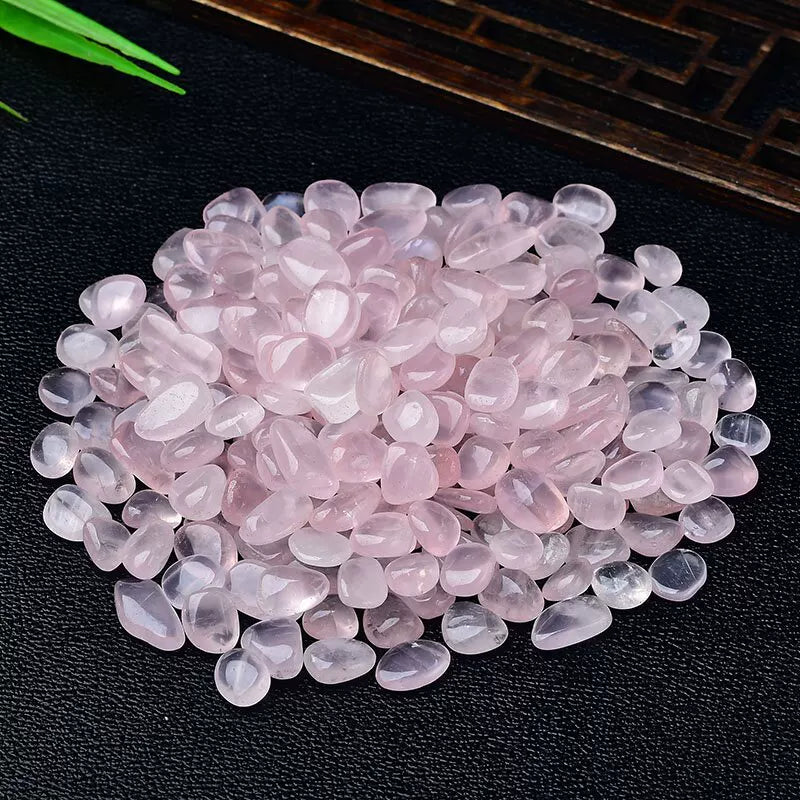 Natural star rose quartz crystal chips pink stone gravel for love decor and cleansing