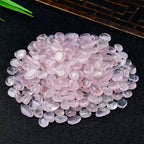 Natural star rose quartz crystal chips pink stone gravel for love decor and cleansing