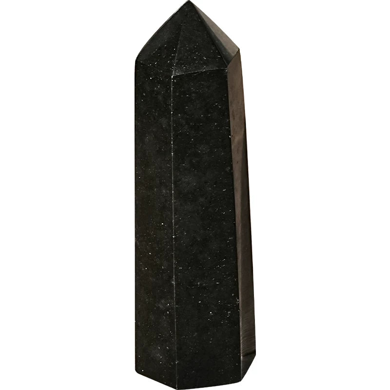 Black tourmaline hexagonal point available in 12cm to 16cm sizes for gifts and collectors