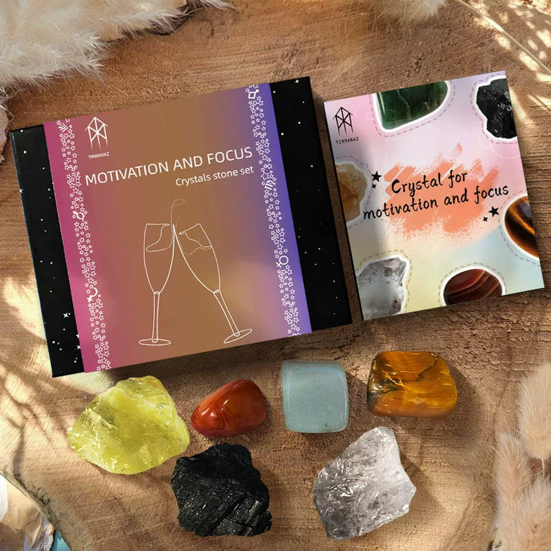 Anxiety relief crystal set for calming grounding meditation and emotional balance