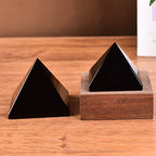 Polished black obsidian pyramid natural stone for grounding cleansing and gifts