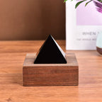 Obsidian pyramid protection crystal for office desk living room and meditation space