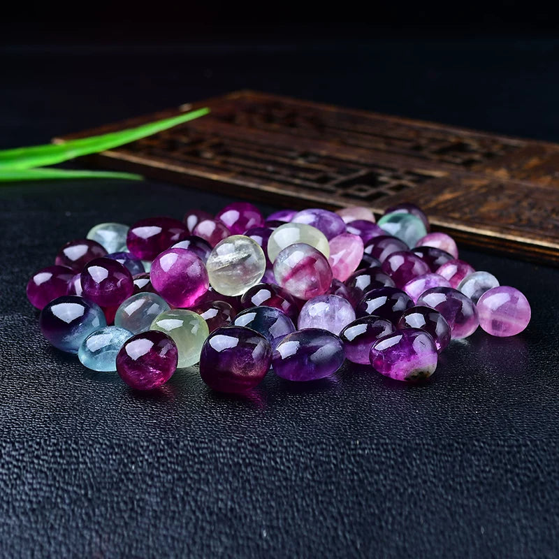 Colorful fluorite tumbled stones for crystal grids terrariums crafts and plant decor