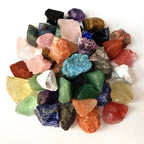 Colorful natural mixed crystals for home decor plant styling and mineral collections
