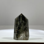 Natural green phantom quartz point tower hexagonal wealth crystal decor 55.6mm