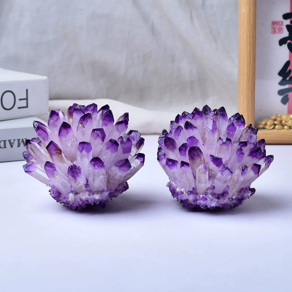 Amethyst crystal cluster for bracelet cleansing meditation home decor and gifts