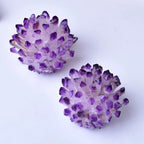 Raw purple amethyst geode specimen sparkling crystal points for office desk display