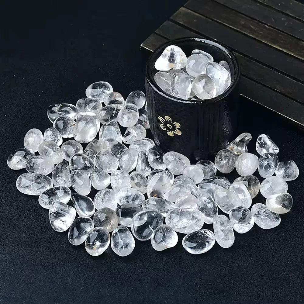 Natural clear quartz tumbled stones white crystal chips for meditation decor and gifts