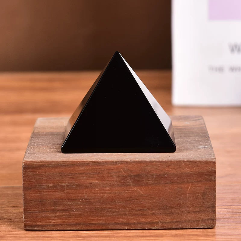 Natural black crystal pyramid available in 3cm to 15cm base sizes for collectors