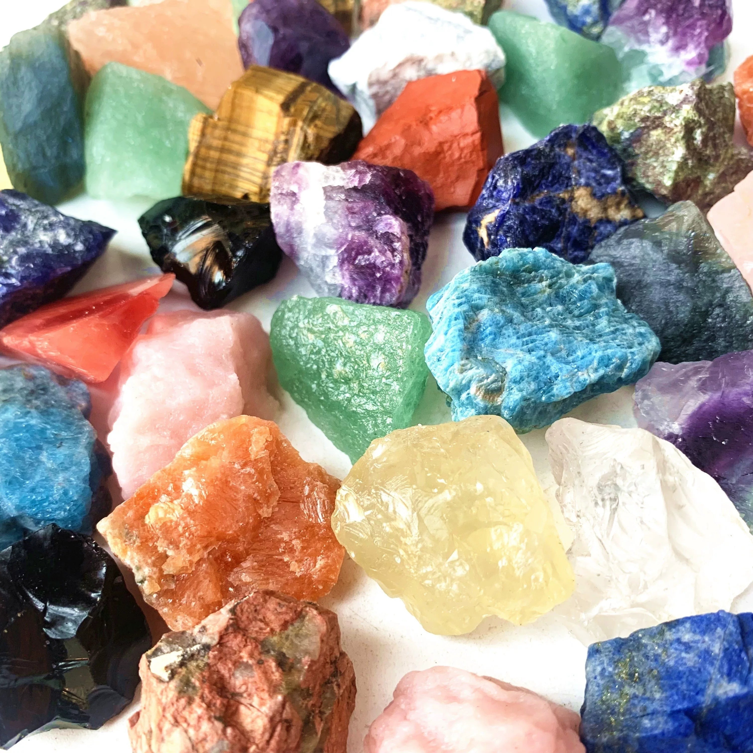 Assorted raw crystal chips for aromatherapy diffuser stones bowls and crafts