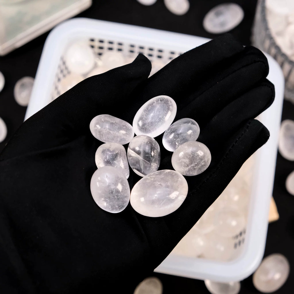 Clear quartz polished crystal chips bulk tumbled stones in 100g and 500g packs