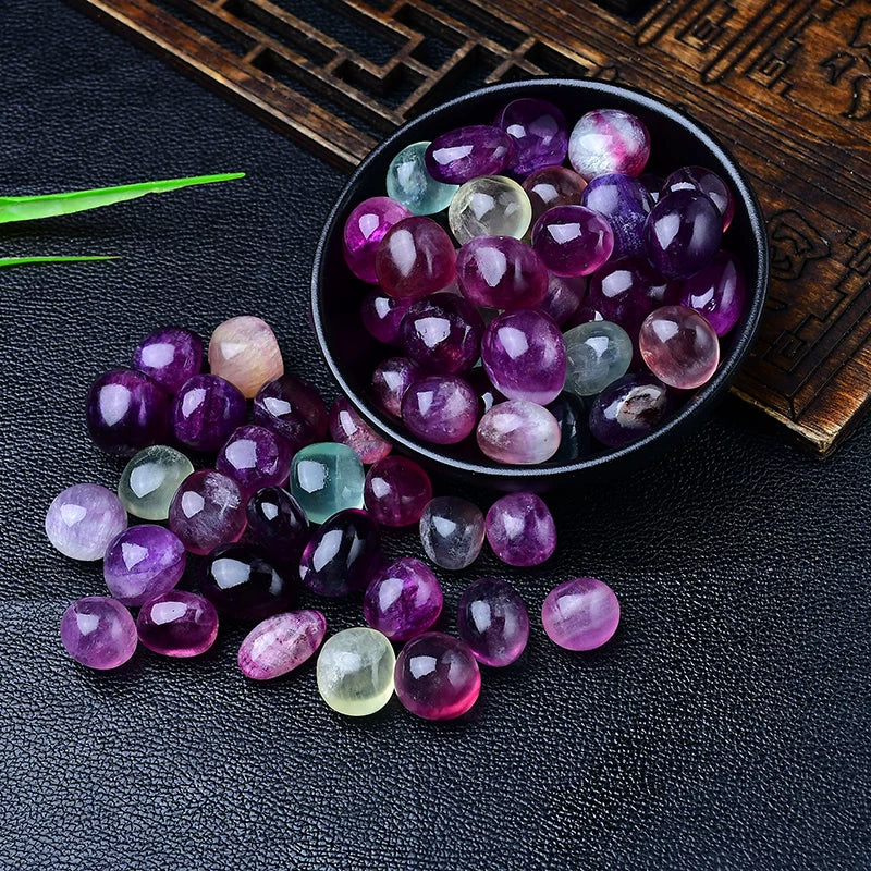 Rainbow fluorite tumbled crystal stones available in small and large 100g packs