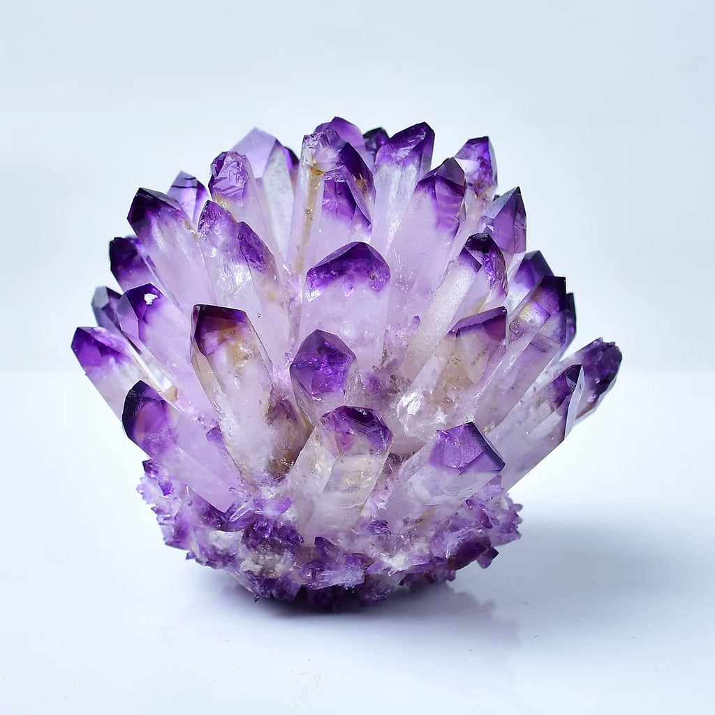 Light purple amethyst crystal cluster display stone for living room and bedroom decor