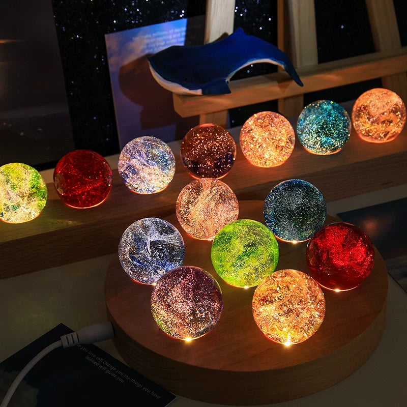 Rainbow glass sphere decor with gift box for birthday romantic and anniversary gifts