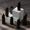 Natural black tourmaline hexagonal tower polished protection crystal point for home office decor