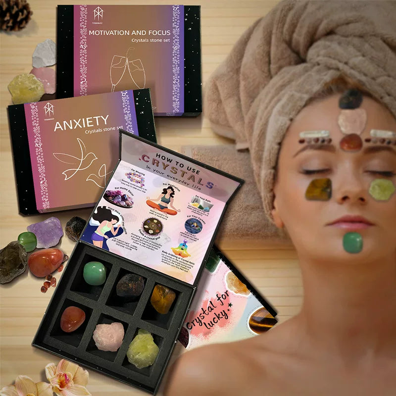 Passion crystal set with natural stones for motivation creativity and loving energy