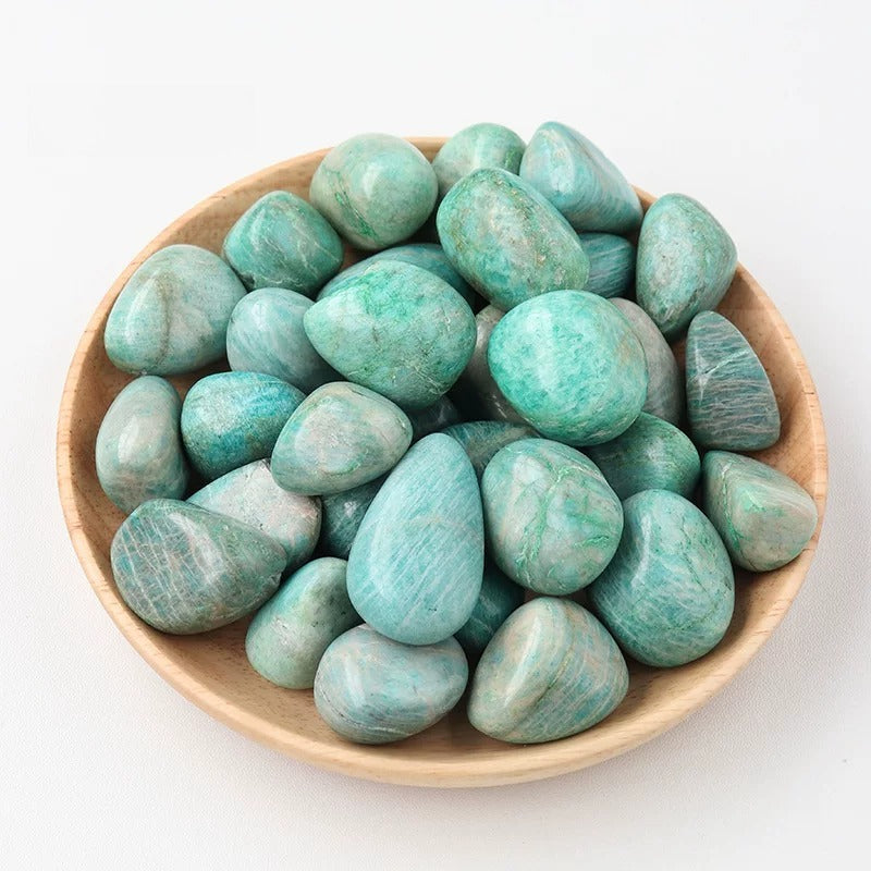 Lapis Lazuli Amazonite and quartz tumbled stone options in 100g packs