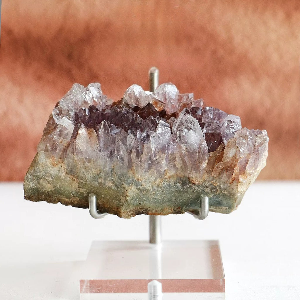 Brazilian amethyst cluster mineral specimen for entryway office display cleansing and meditation